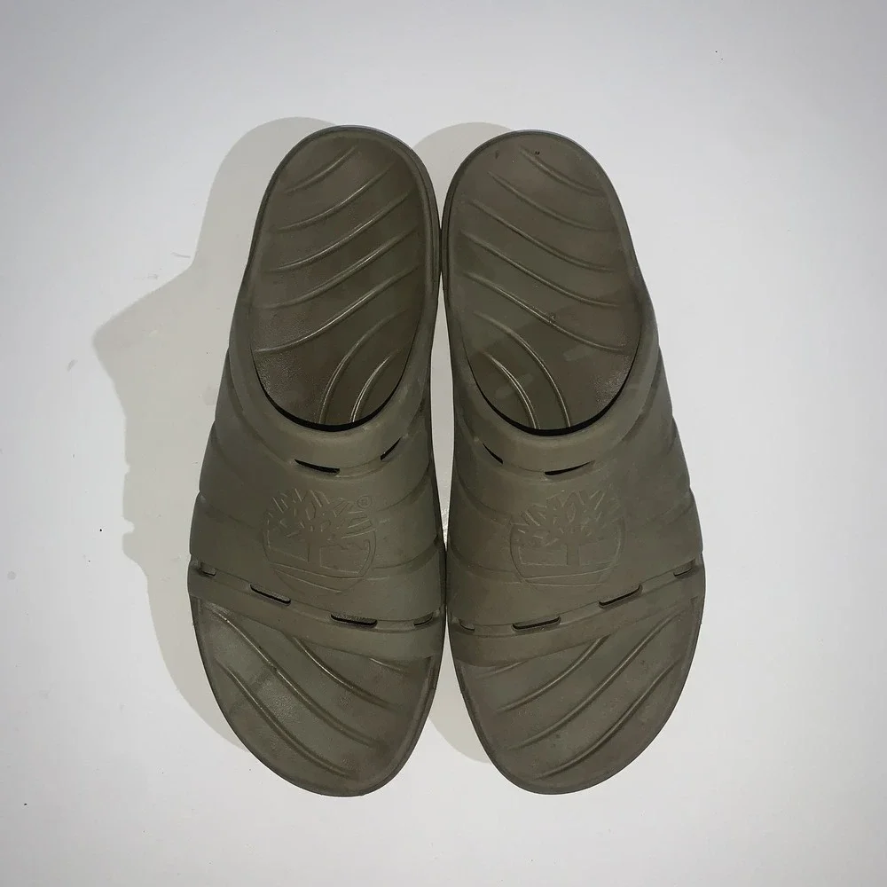 Timberland Sandals Shoes Mens Size 11 Green Rubber Slide Comfort Casual Walking